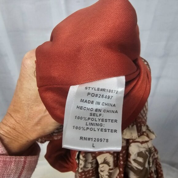 Entro Jumpsuit Wide Leg Floral Boho Coquette Cottage Smocked Puffed Sleeve L - Picture 11 of 13